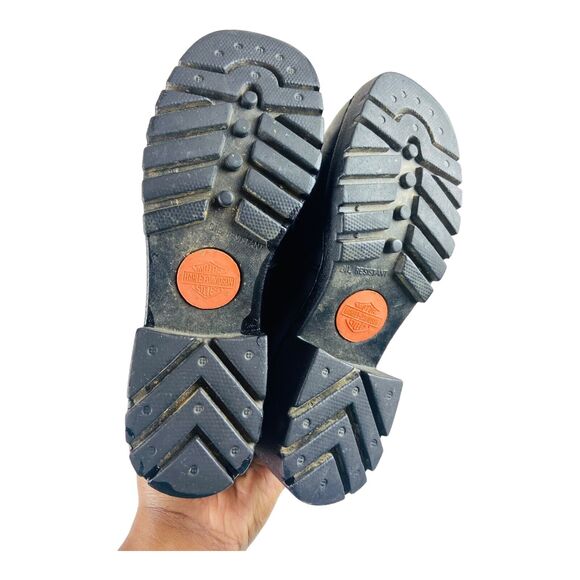 HARLEY DAVIDSON Leather Biker Boot Lace-Up Oil Resistant WMNS Sz 7.5 82034 Rare - Picture 6 of 8